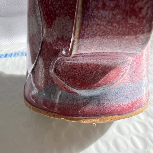 Bay Pottery Mug Broadway VA Coffee Tea Purple Glaze 4" Tall Holds 12 ozs Nick - Picture 9 of 9